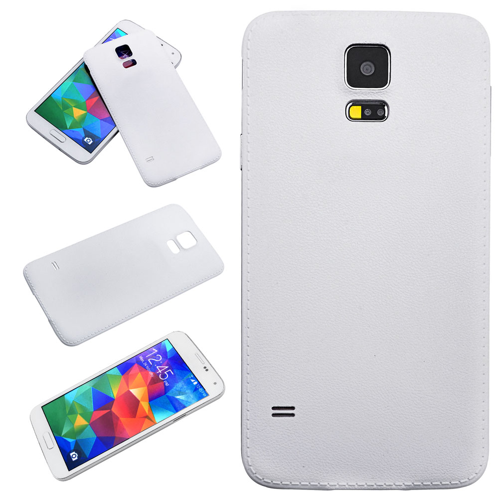 Yoption Samsung Galaxy S5 Back Case-Leather Back Cover Stylish Ultra Slim Thin PU Skin Case Cover For Galaxy S5 I9600(White)