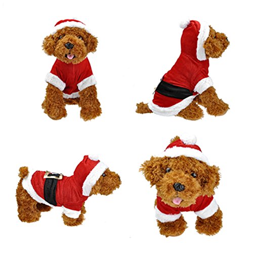 Yoption Pet Puppy Dog Christmas Clothes Santa Claus Costume Outwear Coat Apparel Hoodie 