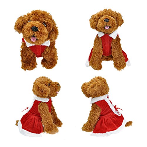 Yoption Dog Puppy Pet Christmas Skirt Santa Claus Dress Costume Dog Outwear Coat Apparel 